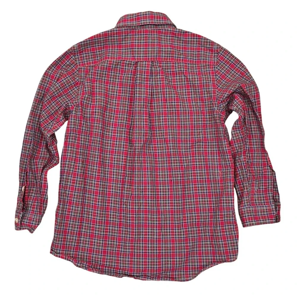 Vineyard Vines Toddler Boy Button Down Shirt Top Long Sleeve Plaid Red 4T Preppy